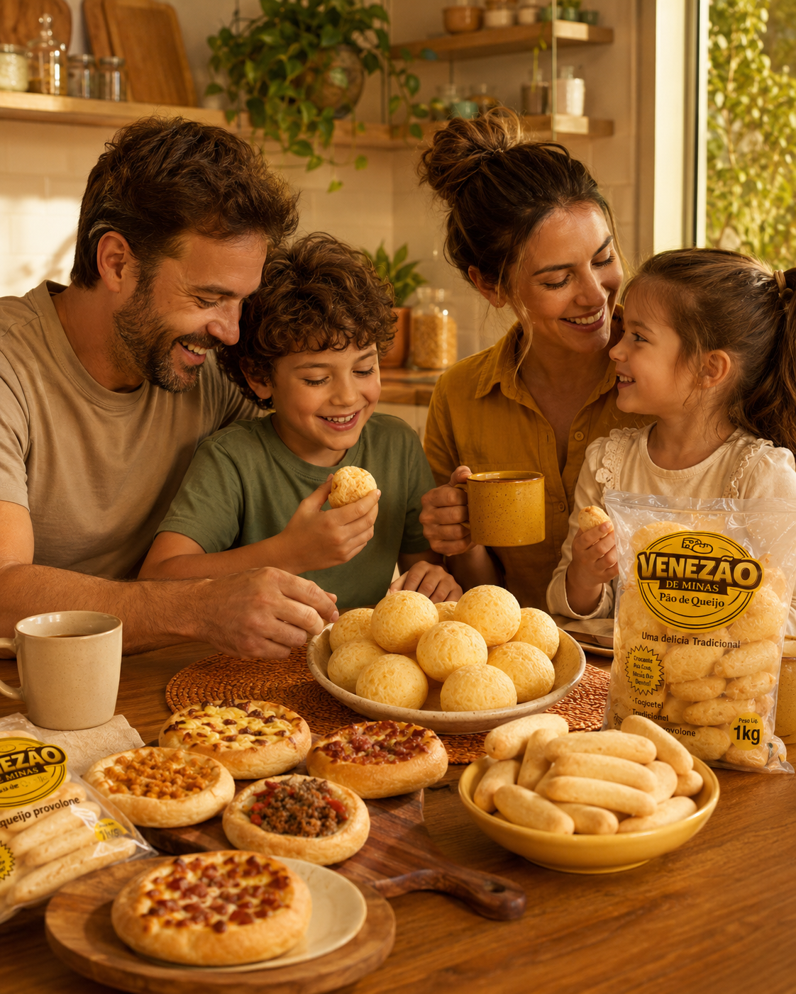 Família aproveitando produtos Venezão